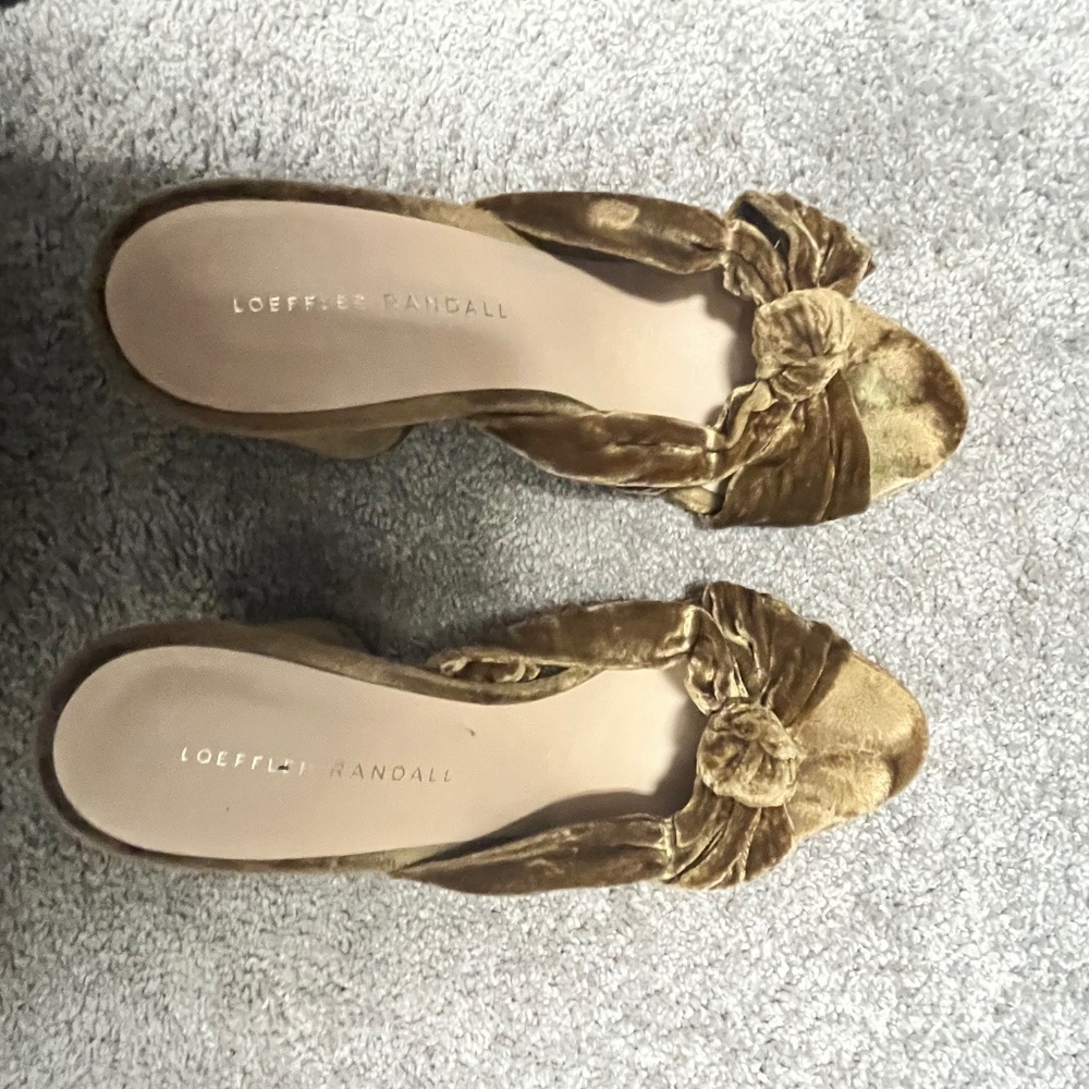 Loeffler Randall Velvet Bow Accent Slides